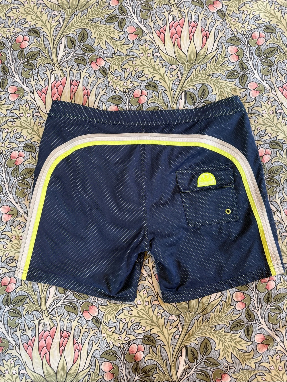 Sundek Men’s Swim Shorts Blue/Neon Green Size38